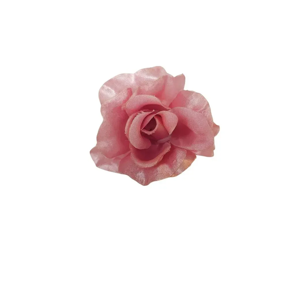 100 Pink Satin Rose Heads Stemless Wedding Floral Craft DIY 2.5in Flowers